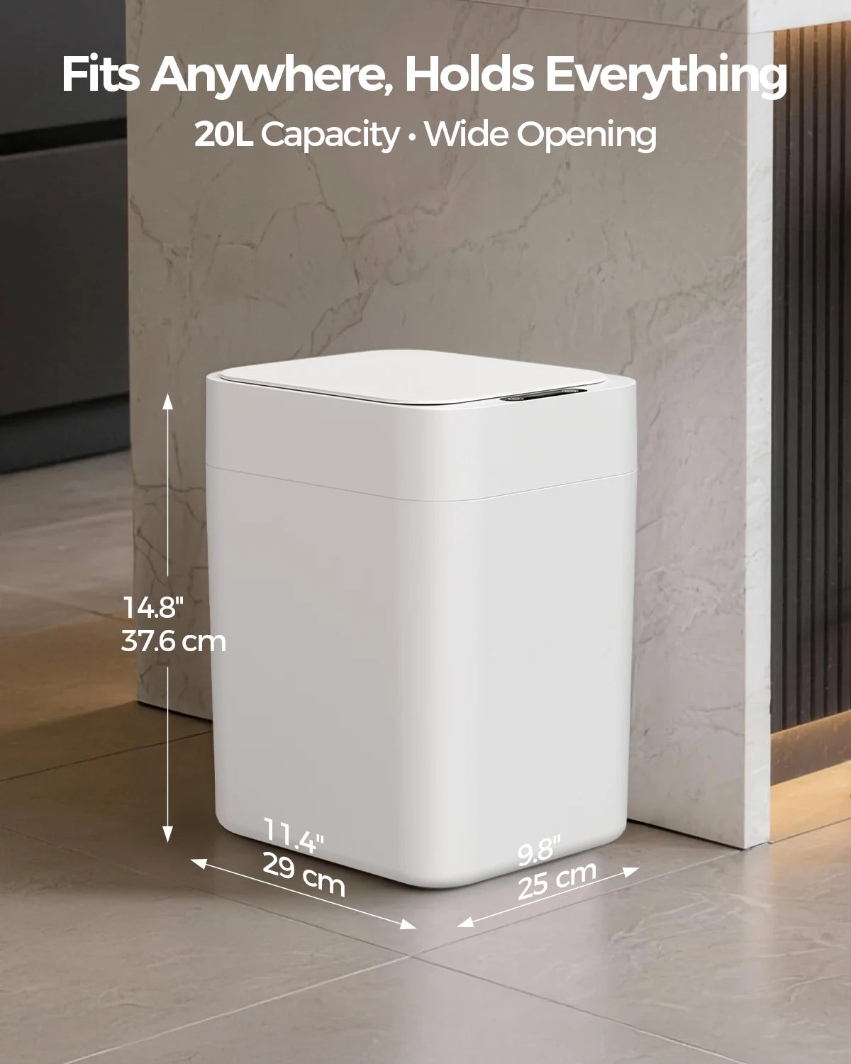 Automatic Touchless Self Sealing Smart Trash Can With Odor Control