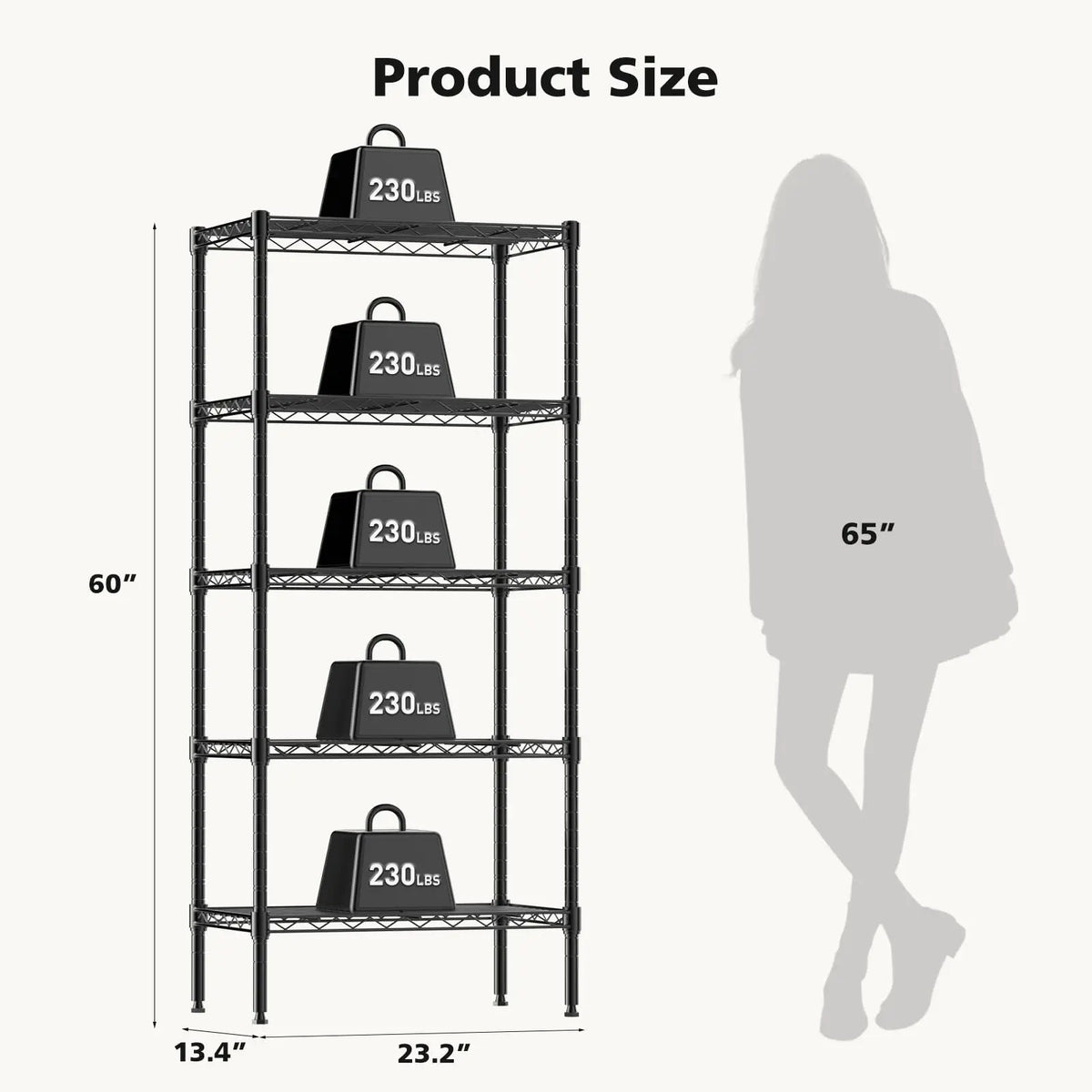JHK Heavy Duty Adjustable Metal Wire Storage Shelves