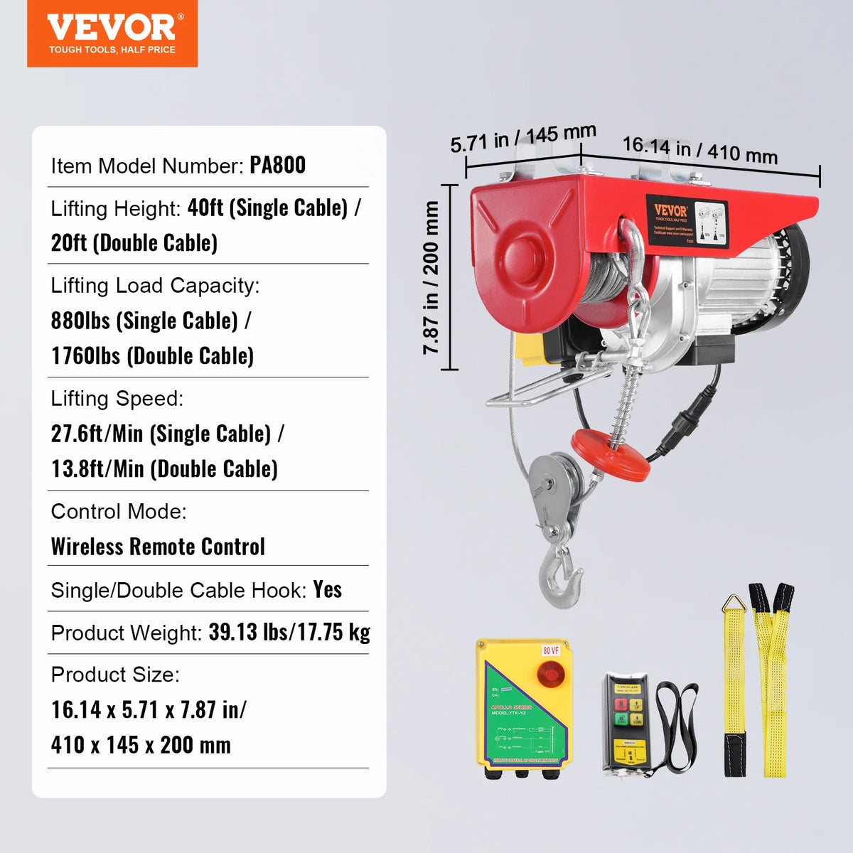 SucceBuy Wireless Electric Hoist for Garage and Warehouse Lifting