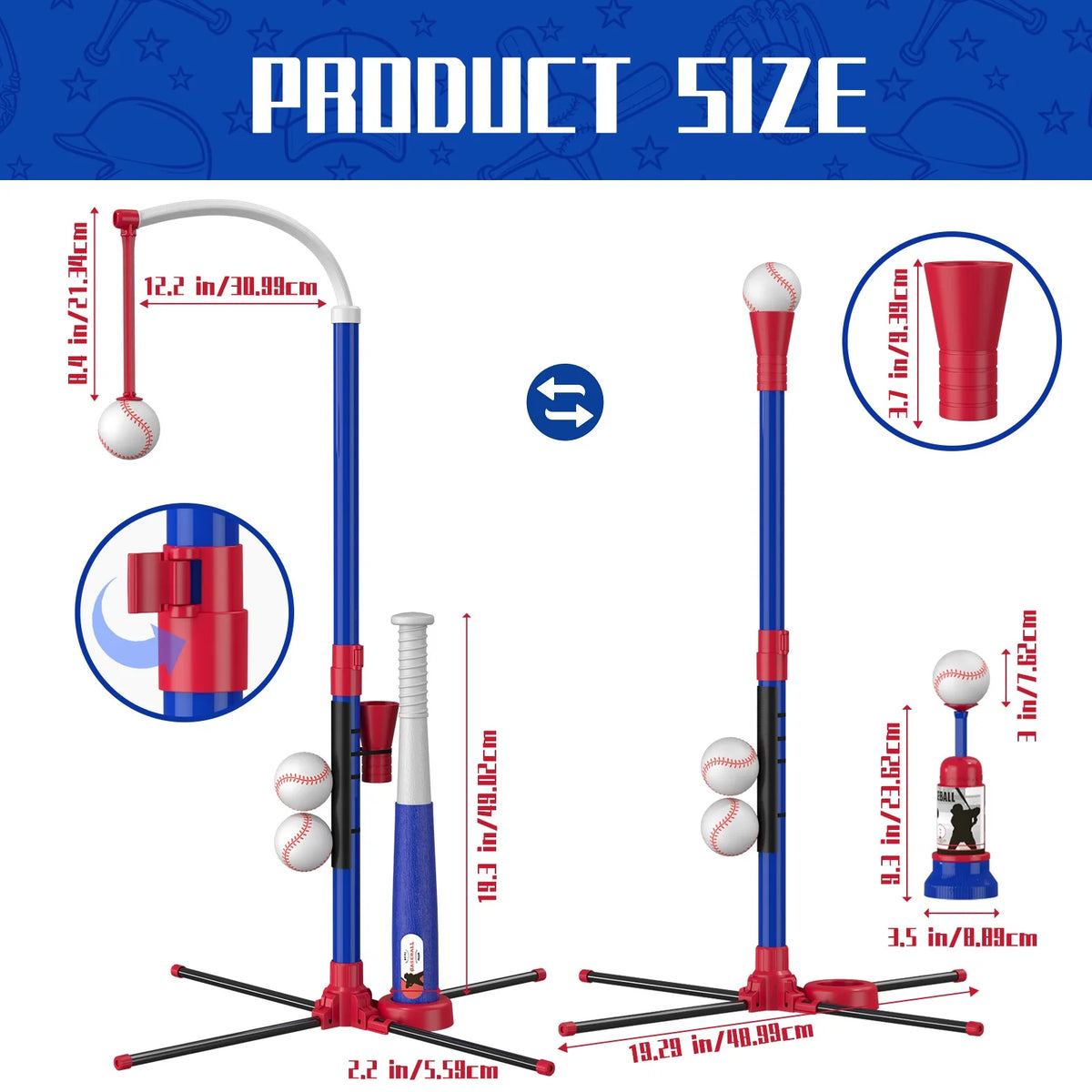 QDRAGON Kids Baseball Training Set With Automatic Pitching Machine