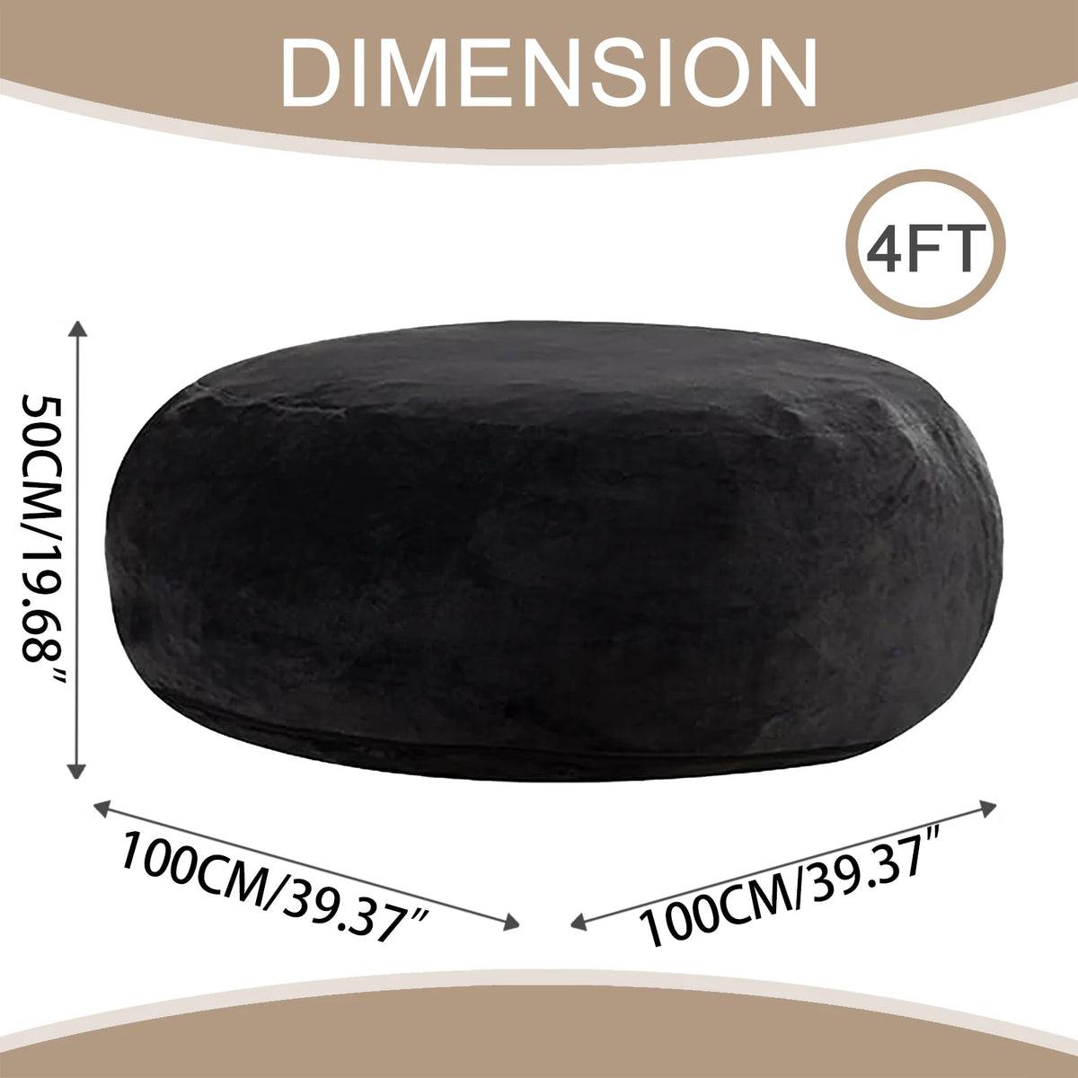 Adult Memory Foam Bean Bag Chair With Washable Flannel Cover