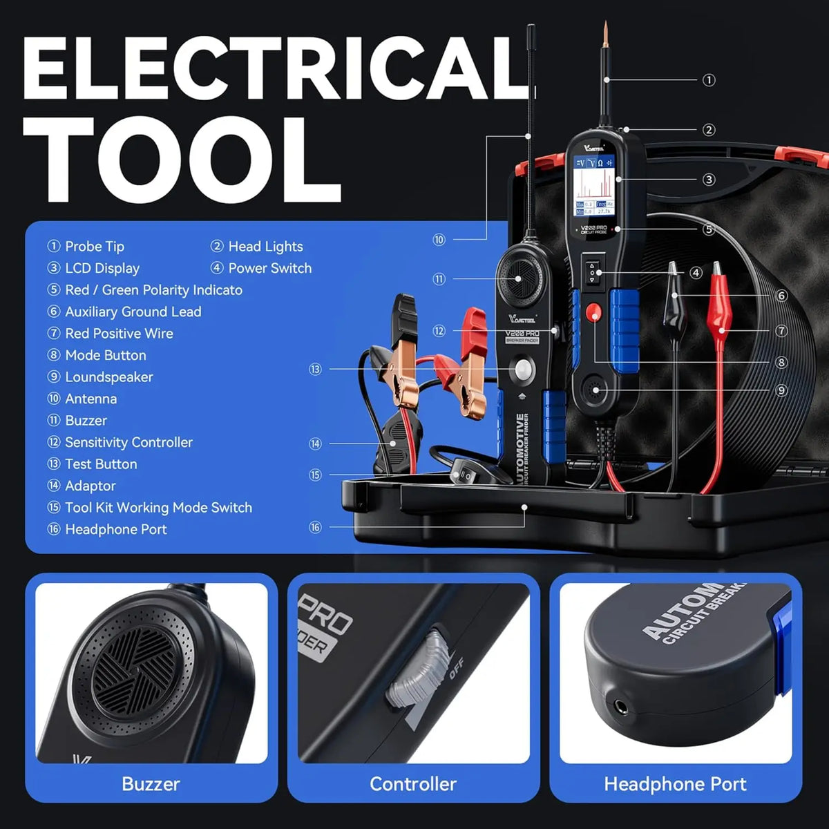 VDIAGTOOL Automotive Power Circuit Probe And Electrical Tester