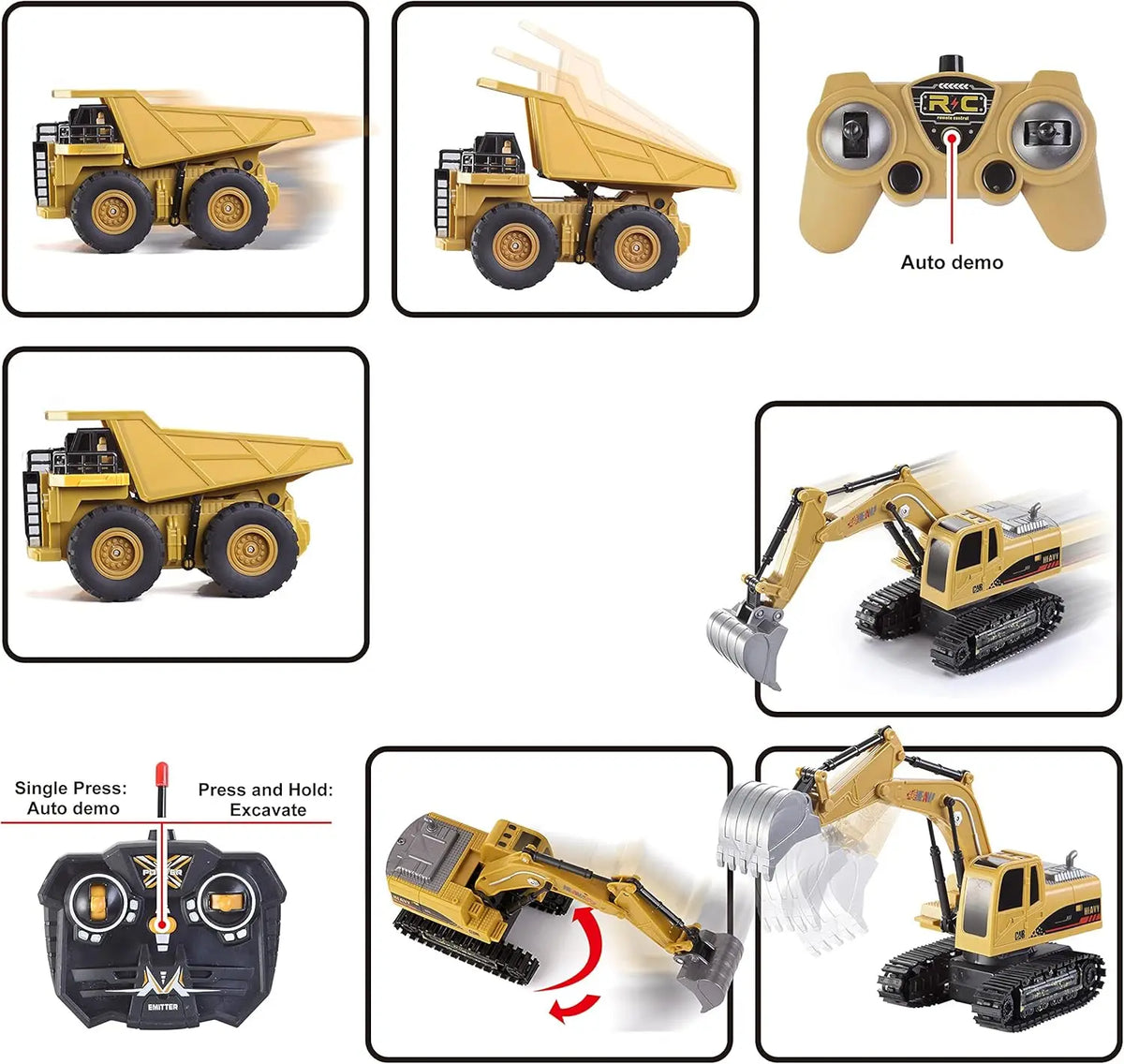 Joyfy Remote Control Construction Vehicle Toy Set With Excavator Truck
