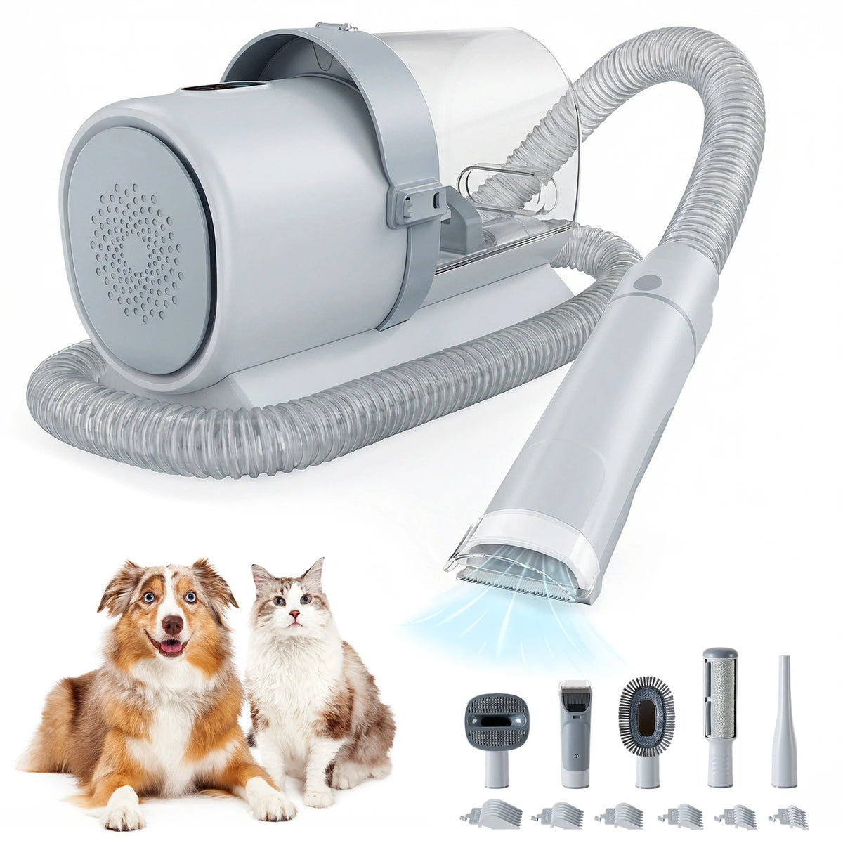 JHK Cordless Pet Grooming Vacuum With Low Noise Clippers