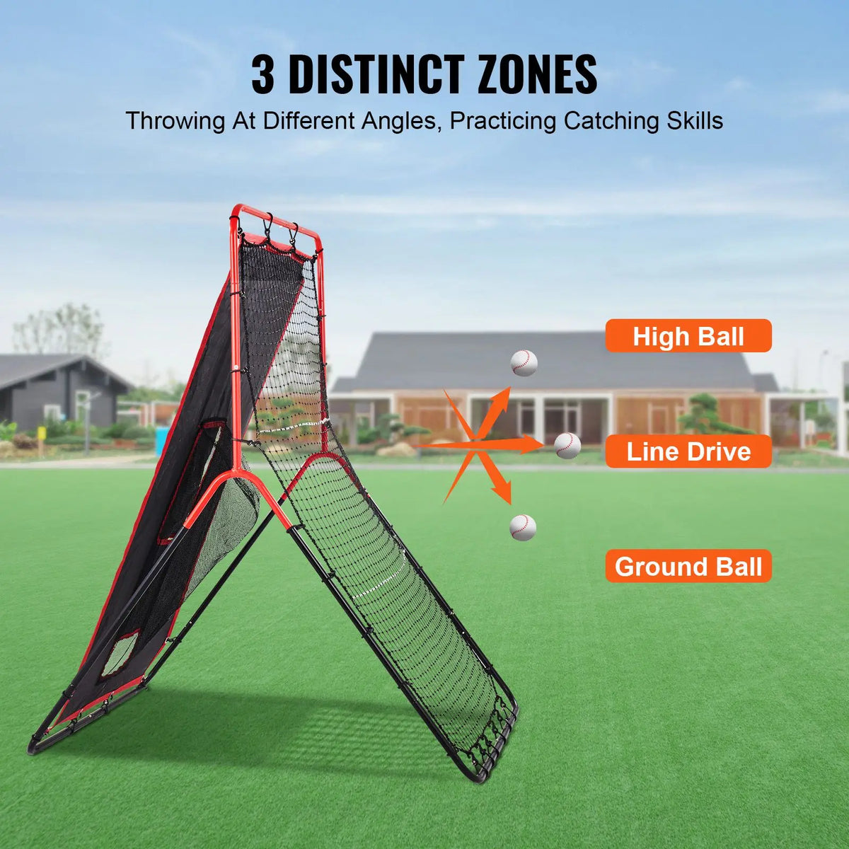 Baseball And Softball Rebounder Net For Pitching And Fielding Practice