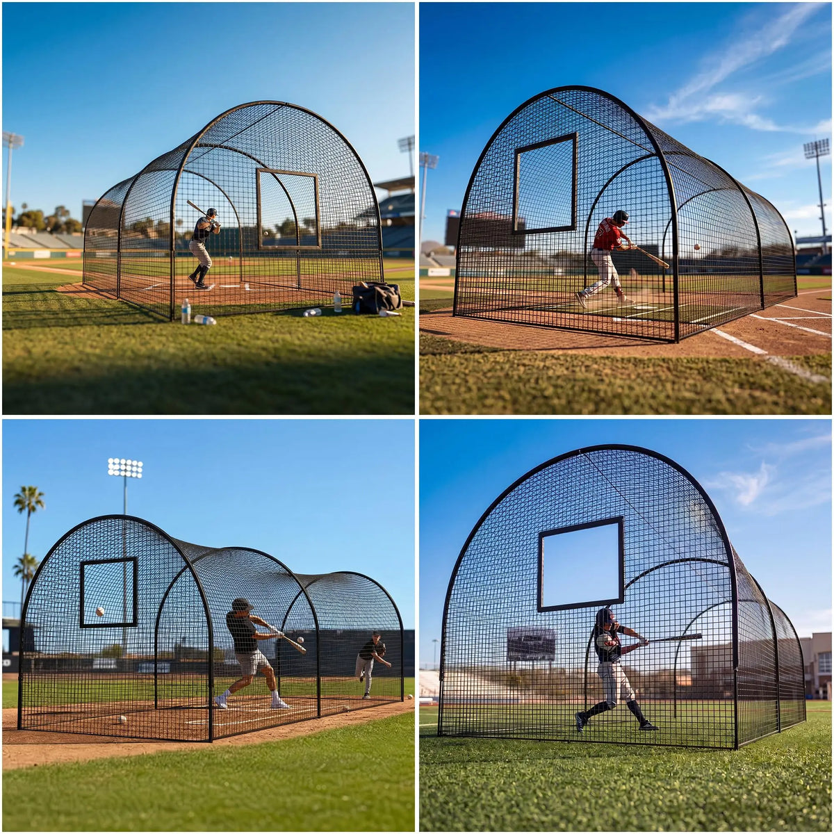 HiMISS Baseball Batting Cage Net With Frame For Backyard Practice
