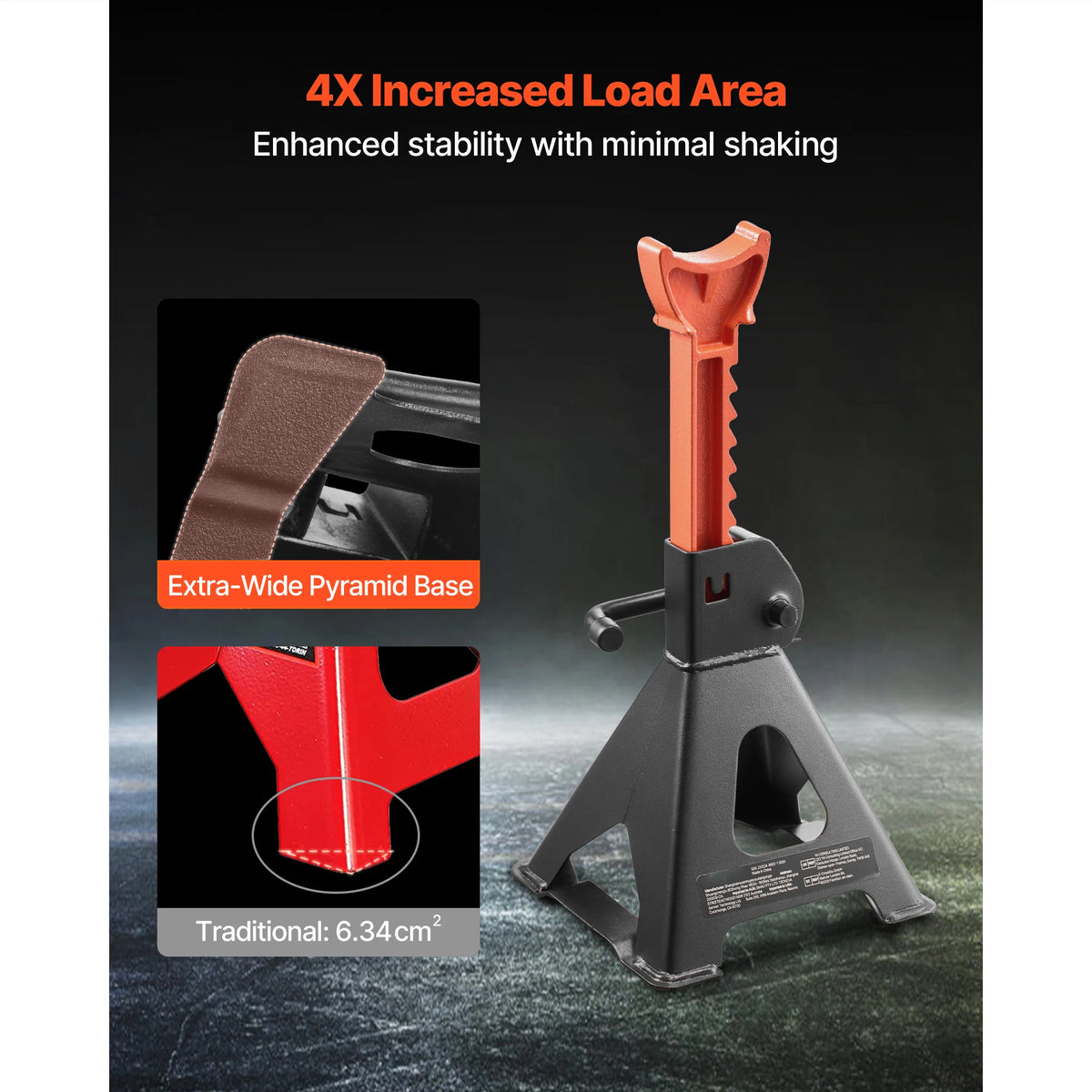 SucceBuy Heavy Duty Steel Jack Stands With Locking Mechanism