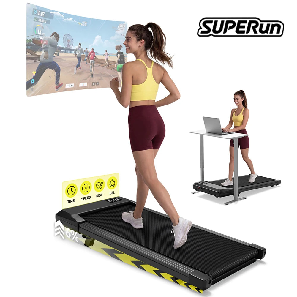 Superun Portable Under Desk Walking Pad Treadmill for Home