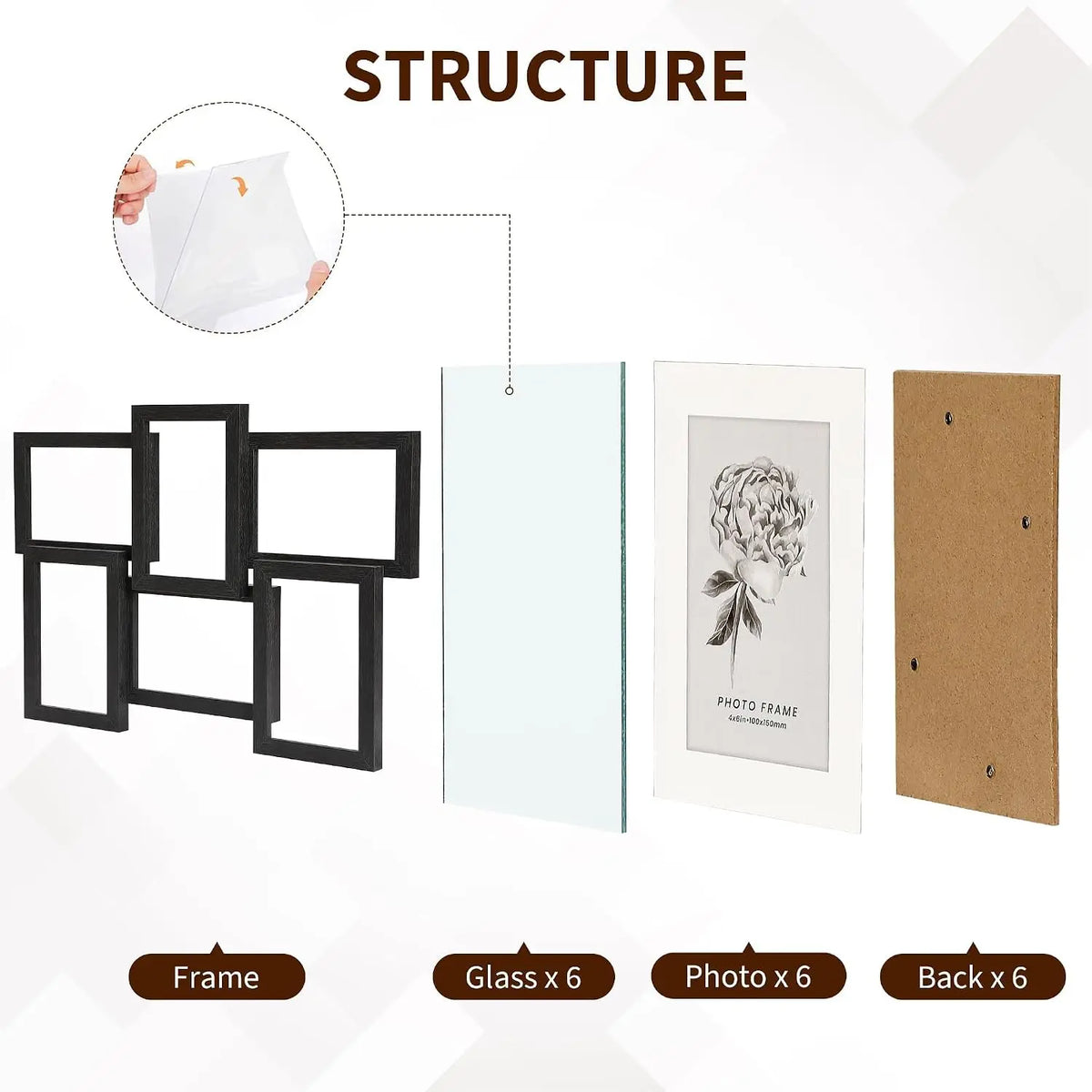 Home Living Room Wall Hanging Photo Frame Collage Decor Set