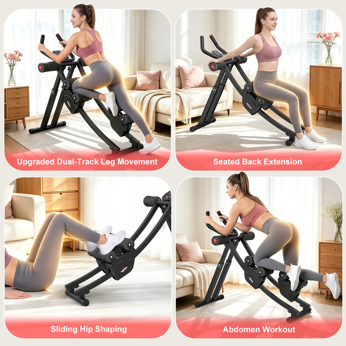 Foldable Ab Trainer With Adjustable Resistance And Digital Display Screen