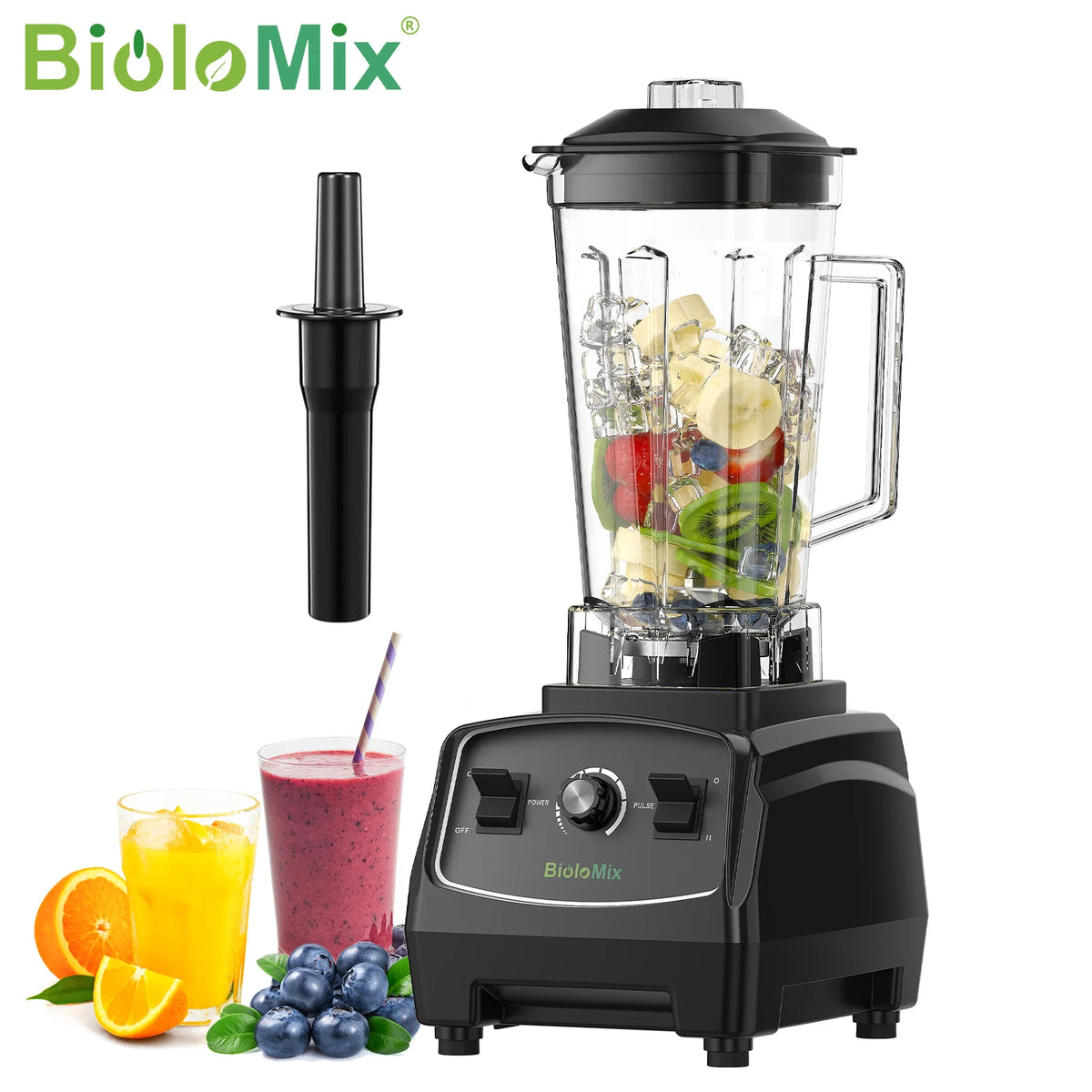 Biolomix 3HP 2200W Heavy Duty Blender for Smoothies and Ice