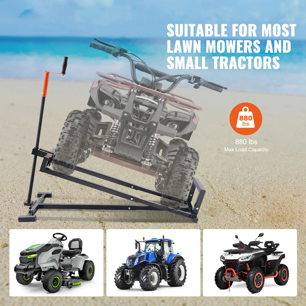 SucceBuy Adjustable Hydraulic Lawn Mower Lift For Garden Tractors