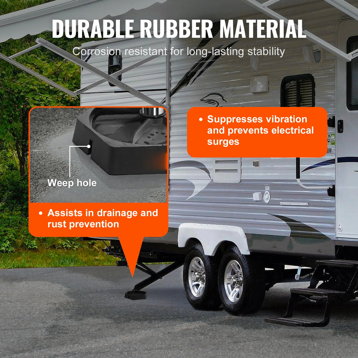 SucceBuy Rubber RV Leveling Pads Round Camper Jack Stabilizers